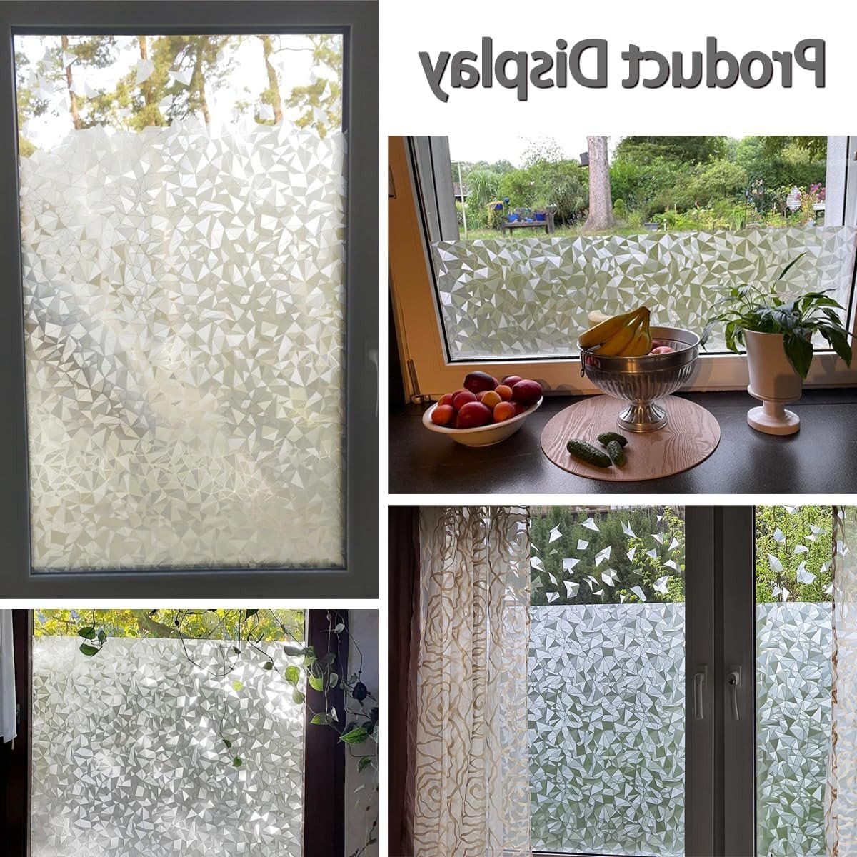 Opaque Privacy Film zonder Lijm voor Badkamer, Douchecabine en Deuren - Decoratieve Raamfo