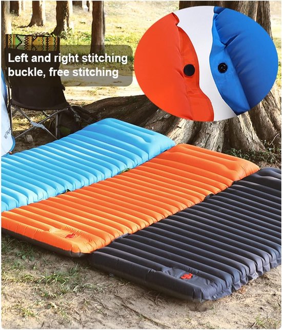 Kampeer slaapmat - Luchtbed buiten - Comfortabel slapen - Zelfopblazend ontwerp - 195x70 cm - Zwart met grijs — afbeelding 2