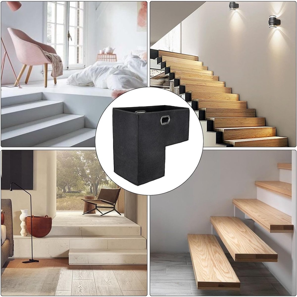 Trapmand - Opbergmand - Ruimte Organiseren - Vouwbaar Ontwerp - 23 cm Breed - Zwart