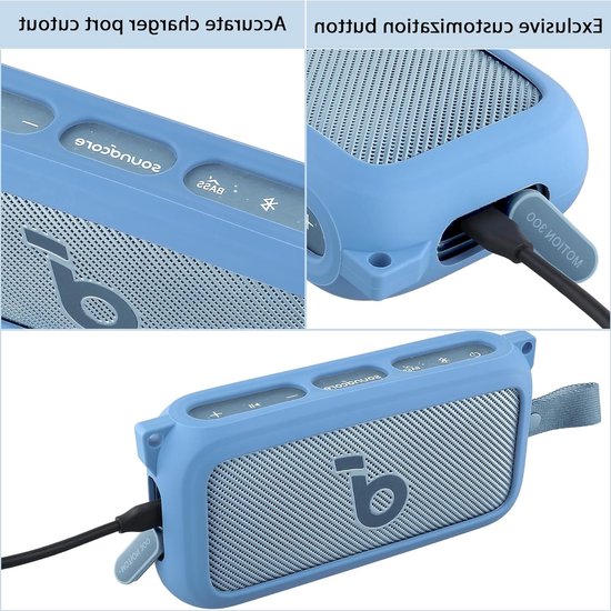 Siliconen Draagtas met Schouderriem voor Draadloze Bluetooth Speaker - Bescherming, Mobiliteit en Stijl voor Hi-Res Geluidskwaliteit van Merkloos — afbeelding 2