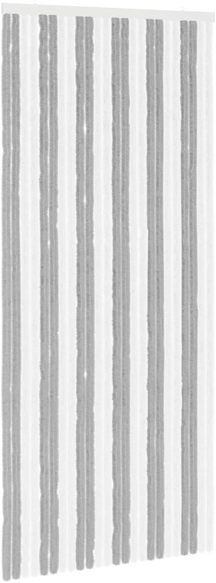 vidaXL - Insecten - Gordijn - Chenille - Grijs - en - wit - 100 - x - 230 - cm - 100% - PP