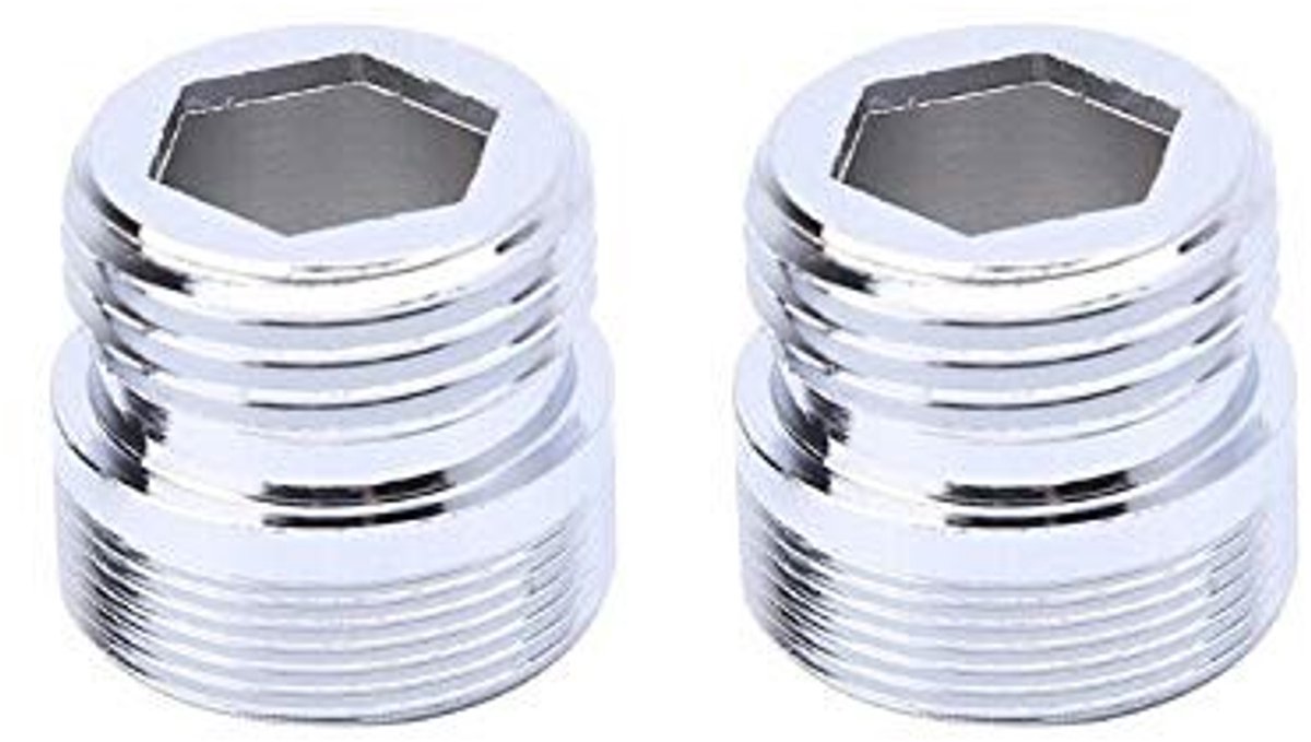 Dailygoody - Kraan Adapter - Waterbesparende Connector - Massief Metaal - Zilver - M24-1/2 - 2 Stuks - Geschikt voor Keuken en Badkamer