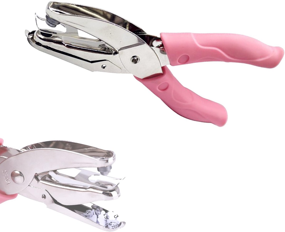 NTH products- Gaatjesmaker Robuust - Gaatjesmaker Papier - Gaatjesmaker Riem - Handperforator - Met Verzamelbak - Comfortabele Handgrepen - Gaatjesperforator