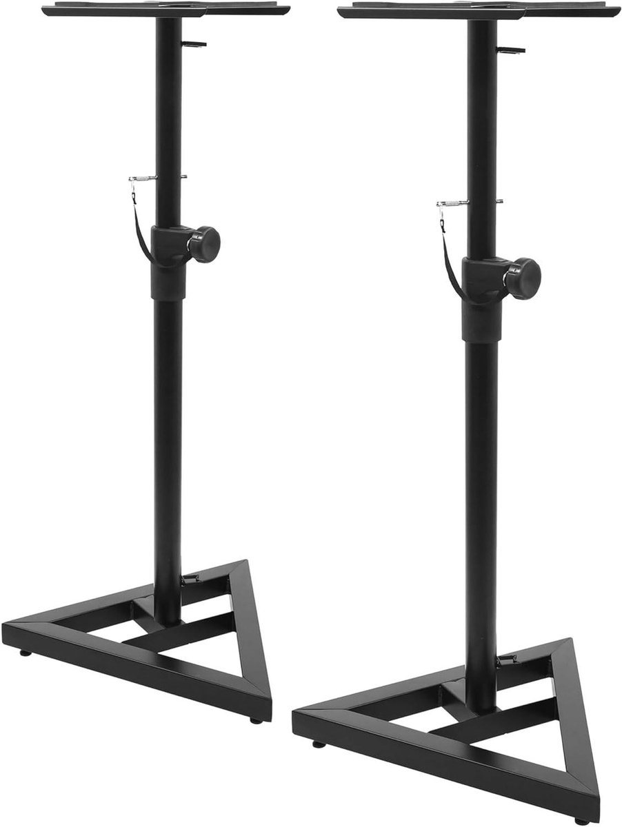 Studiomonitor Stands - Luidspreker Verhogers - Muziek Luisteren - Verstelbaar & Stabiel - 1160 mm - Zwart