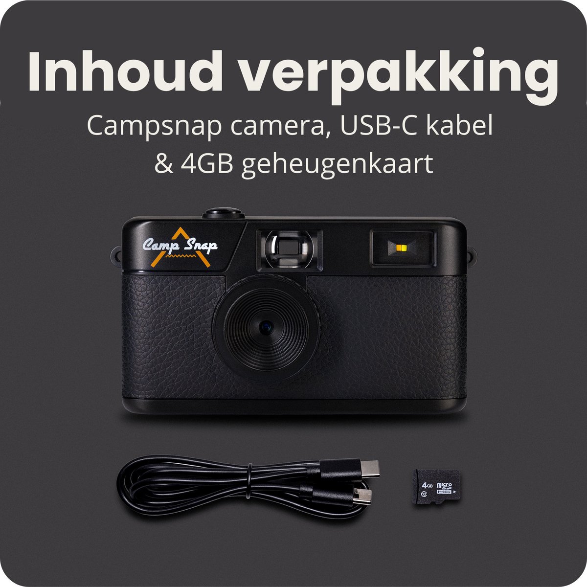 Campsnap Digitale Camera - Schermvrije Retro Fotocamera - 8 Megapixel - 2000 foto's - Minimalistisch Vintage Design - Met Flits - Oplaadbaar - 4GB - Zwart – foto 7