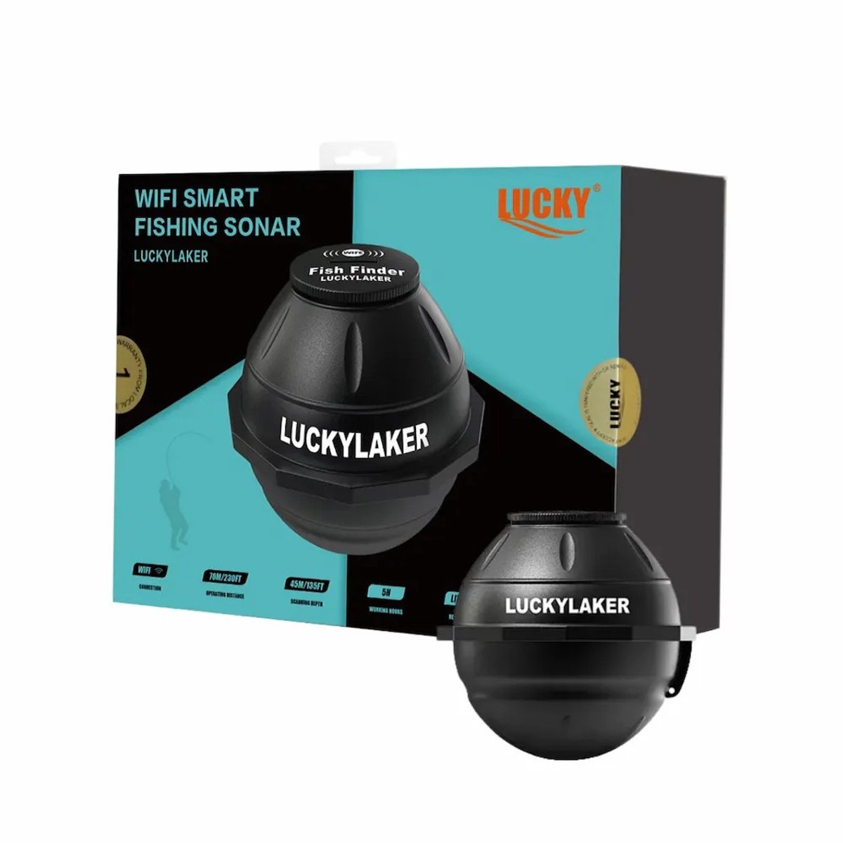 Lucky Laker Wifi Smart Sonar Fishfinder - compact - voor zoet en zout water