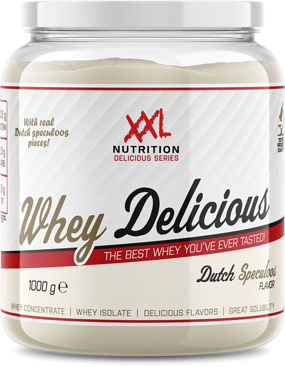 Bol.com XXL Nutrition - Whey Delicious - 80% Eiwit - Speculaas - Wei Eiwitpoeder met BCAA & Glutamine, Proteine Poeder, Eiwit sh... aanbieding