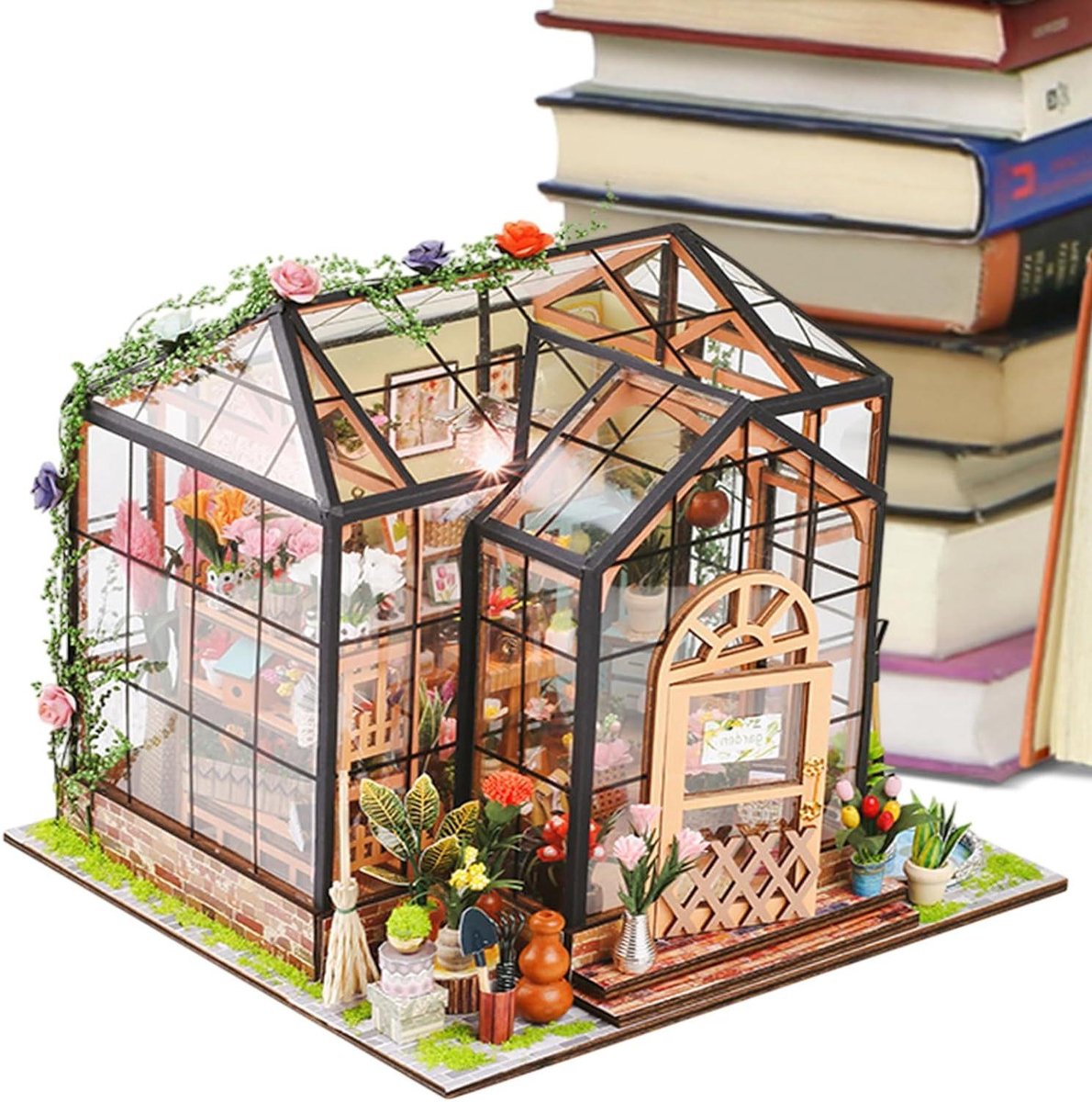 Miniatuur Huizen Kits - Houten Knutselproject - Huis Decoratie - Met Meubels - 325 cm - Houtkleur