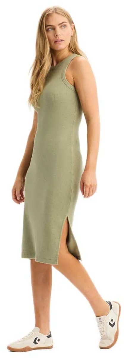 Dockers Rib Knit Tank Mouwloze Jurk Groen L Vrouw