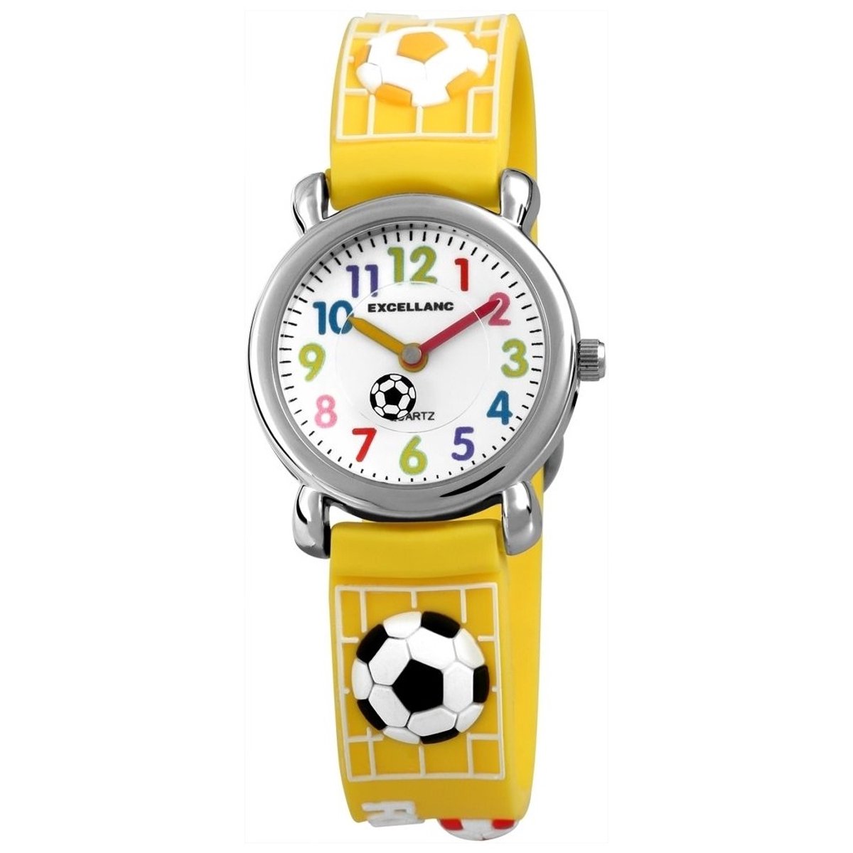 EXCELLANC Excellanc kinderhorloge Voetbal Excellanc kinderhorloge met siliconen band