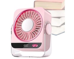 Tafelventilator met Koelelement – Mini Ventilator -Ventilator met digitaal batterijdisplay – Aircooler – Luchtkoeler – USB Ventilator – Mini Airco – Bureau Ventilator – Ventilator met Water – Waterkoeling – Air Cooler -Roze