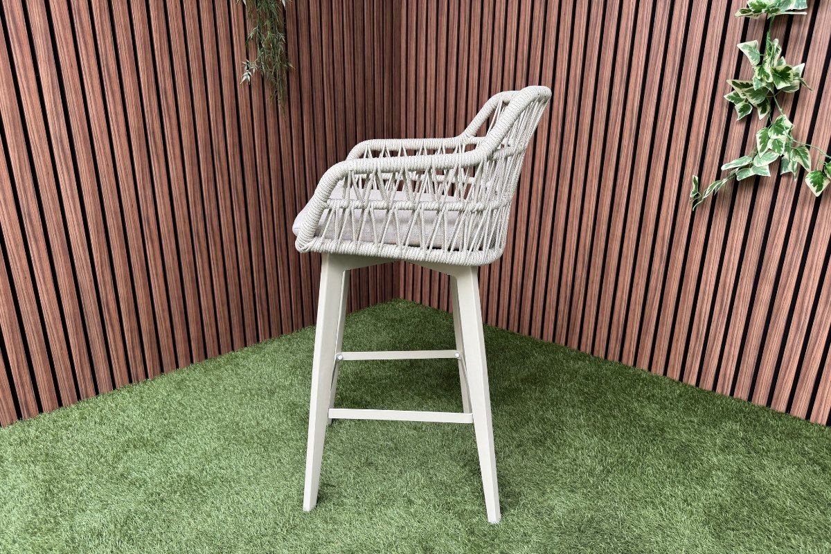 Barstoel Bali Warm Wit Barkruk Tuin - 8571W