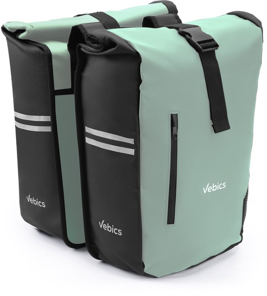 Vebics Dubbele Fietstas - 48L - 100% Waterdicht - Mint