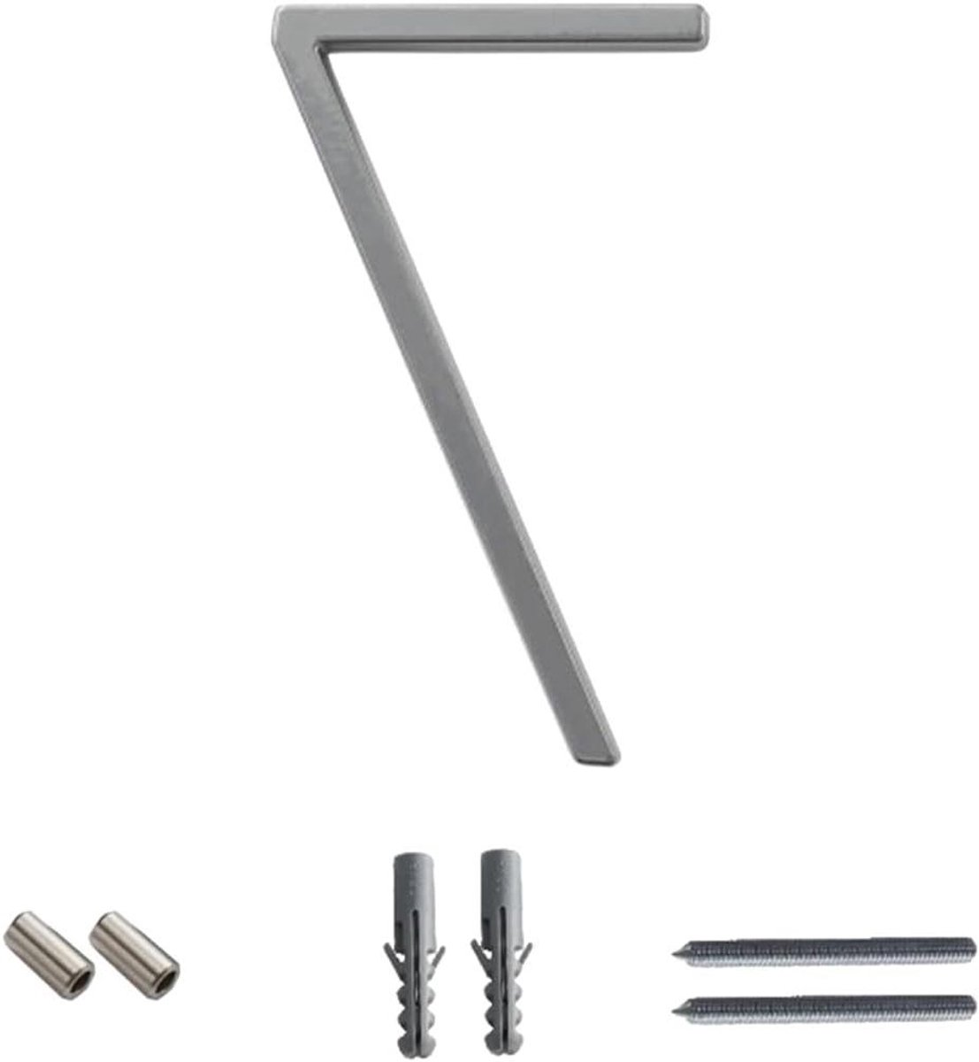 Drijvend Huisnummer - Straatnummer Metaal - Adres Aangeven - Zwevend Effect - 127 cm Hoog - Zilver