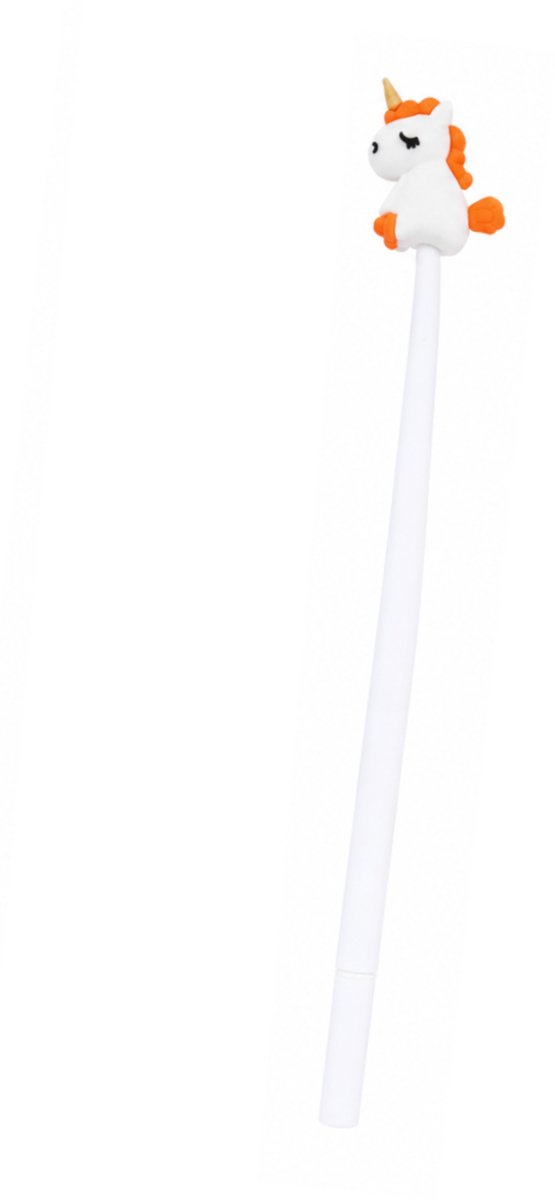 Eenhoorn Gelpen Wit - 23 cm Extra Lange Pen - Unicorn Schrijfpen met Figuurtje - Magische Schoolspullen - Traktatie Meisjes