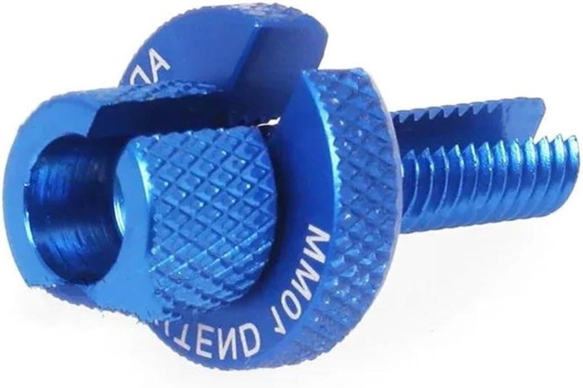 Koppelingskabel Versteller - Schroefdraad Afsteller - Motoronderhoud - Geanodiseerd Aluminium - M8x125 - Blauw