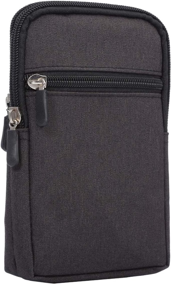 VHV - Heuptas - Telefoontasje - Mobiele telefoon tas - Heuptas telefoon - Kleine heuptas - Telefoontas met karabijnhaak - Outdoor telefoontas - Riemtas telefoon - Voor kamperen - Voor wandelen - Voor buitengebruik