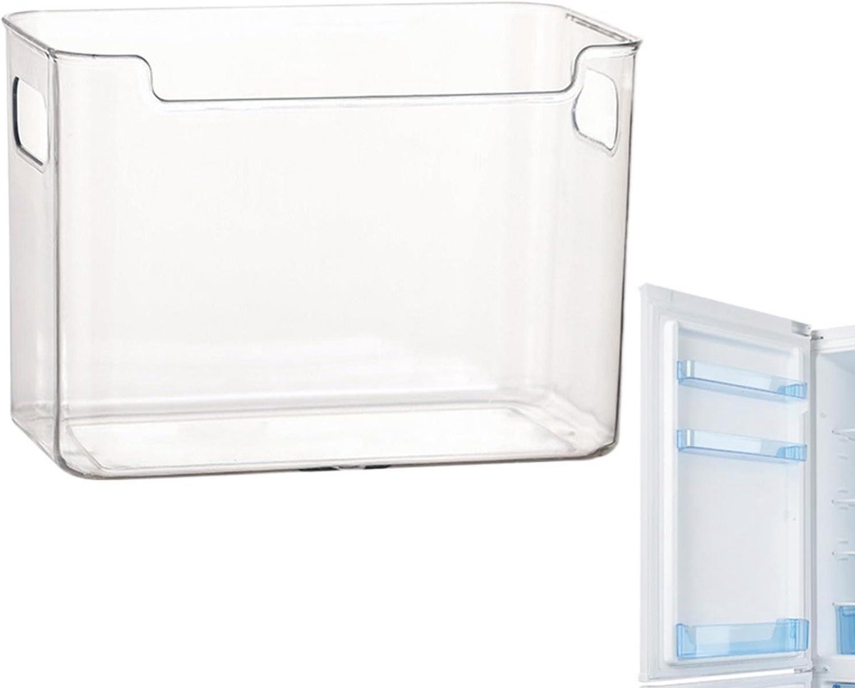 Opbergbakken Diepvries - Koelkast Containers - Voedsel Ordening - Robuuste PET Constructie - 15 x 13 x 9.5 cm - Transparant