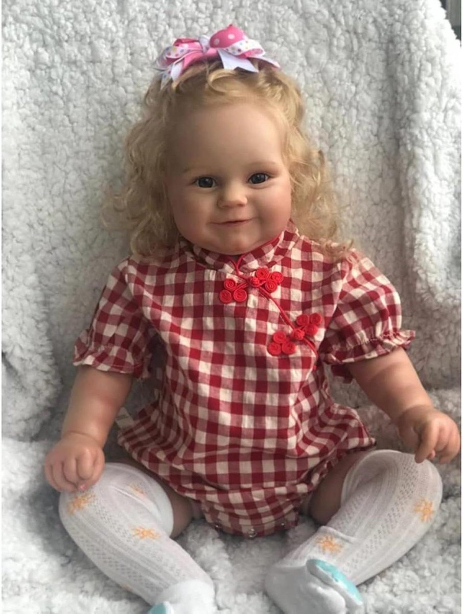 Poppen meisje - Knuffelpop - Spelen met kinderen - Zacht knuffellichaam - 60 cm - Rood