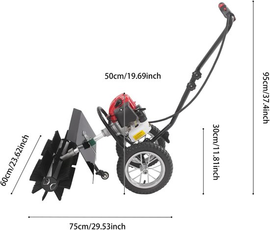 Sneeuwblazer - Veegmachine benzine - Trottoirs reinigen - 60 cm veegbreedte - 17 pk - Zwart — afbeelding 4