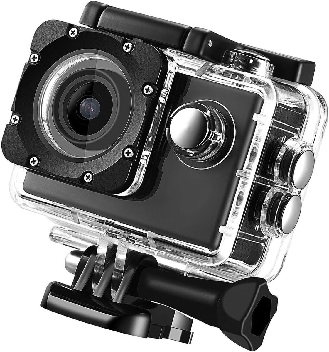 Actiecamera HD - Onderwatercamera Sportcamera - Buitensporten Vastleggen - 30 Meter Waterdicht - 1080p - Zwart