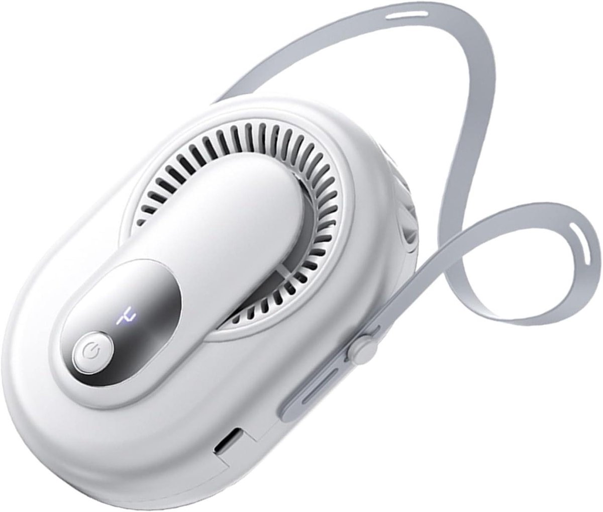 Hangende nekventilator - Persoonlijke koeler - Reizen en buiten - Vijf kleine ventilatoren - 3x8x3 cm - Wit