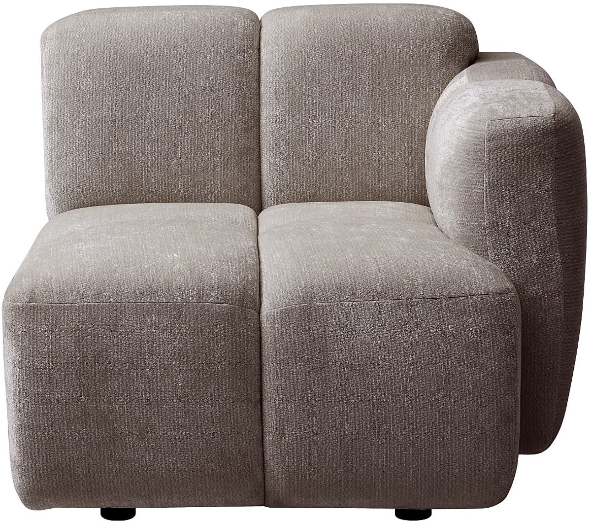 Vente-unique Hoekfauteuil rechts in getextureerde taupe stof CARLIVI