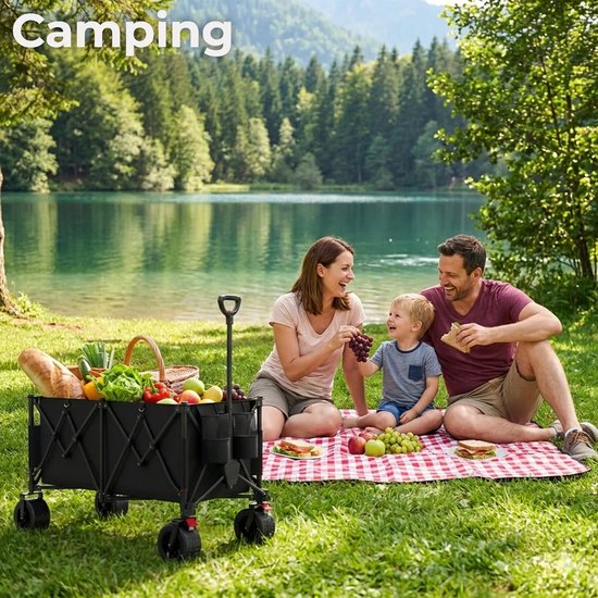 Aafinity 300L opvouwbare kampeerwagen - robuuste kar met een capaciteit van 200 kg en 360° slijtvaste wielen voor caravan van Aafinity — afbeelding 4