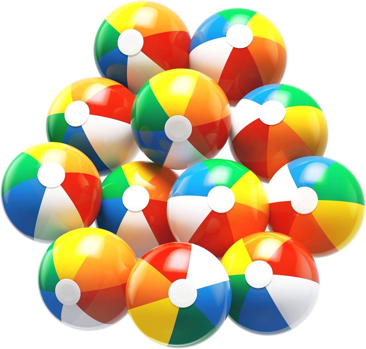 12-pack strandballen, opblaasbare strandballen, kinderspeelgoed voor in het zwembad, zomerse waterspelletjes voor op het strand, tropische feestdecoraties voor zwembaden, feestdecoraties