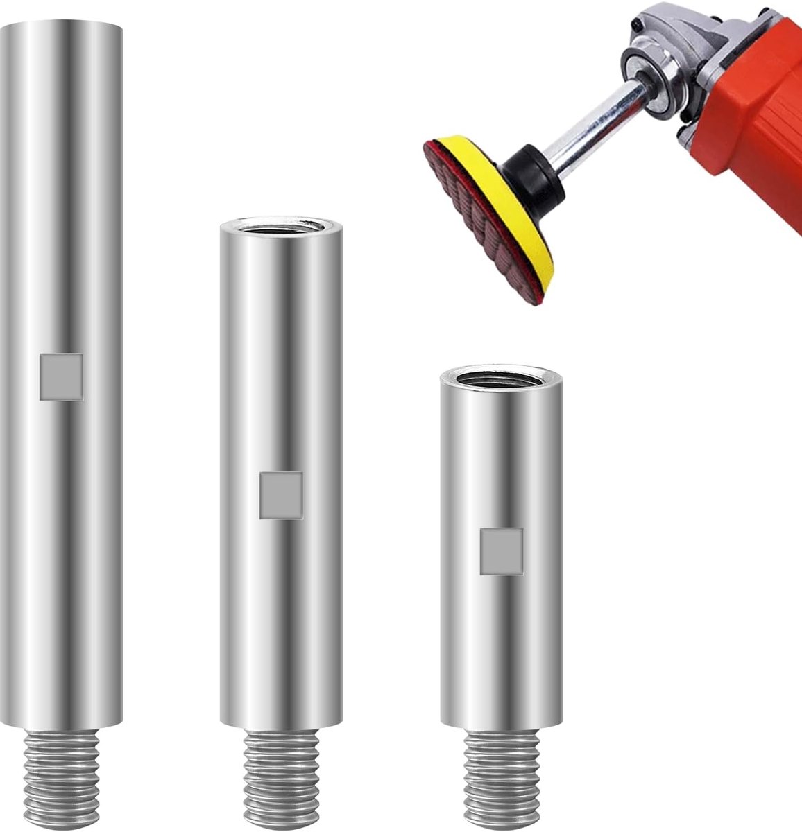 3 Stuks M14 Verlengstuk Accessoires voor Haakse Slijper - 75 mm, 100 mm, 140 mm
