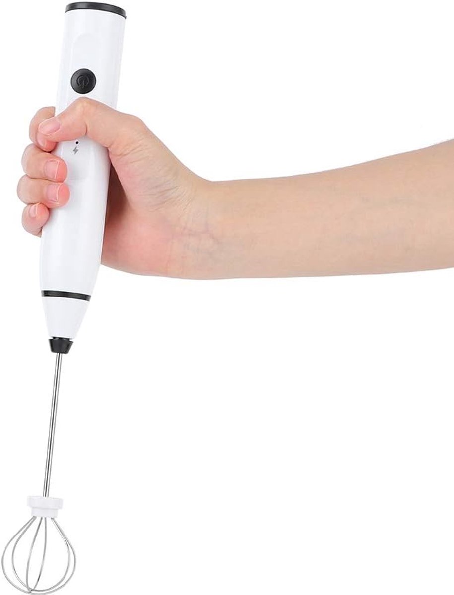 VHV 2 In 1 Elektrische Koffie Melk Opschuimer - Usb Oplaadbaar - Ei Klopper - Garde Mixer – Wit