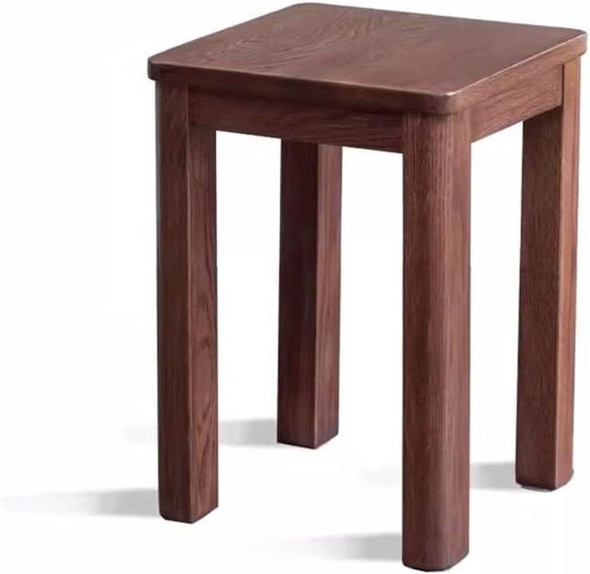 Houten Voetenbankje - Kleine Kruk - Ontspannen Zitten - Gepolijst Hout - 30x30x42 cm - Bruin