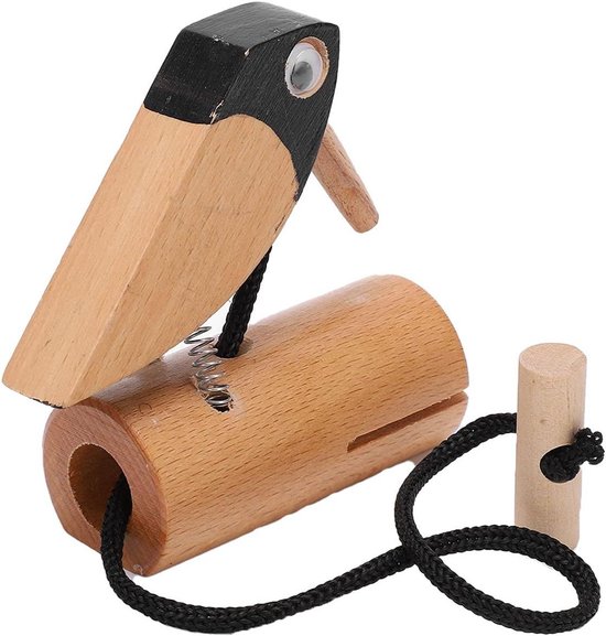 Houten Vogel Decor - Specht Speelgoed - Kindervriendelijk Spel - Gemaakt Van Beukenhout - 12 x 11 x 3 cm