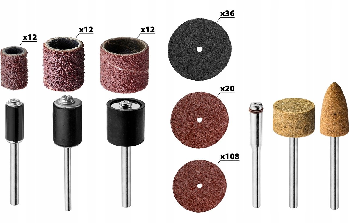 206-delig Hout Schuurset voor Minischuurmachine