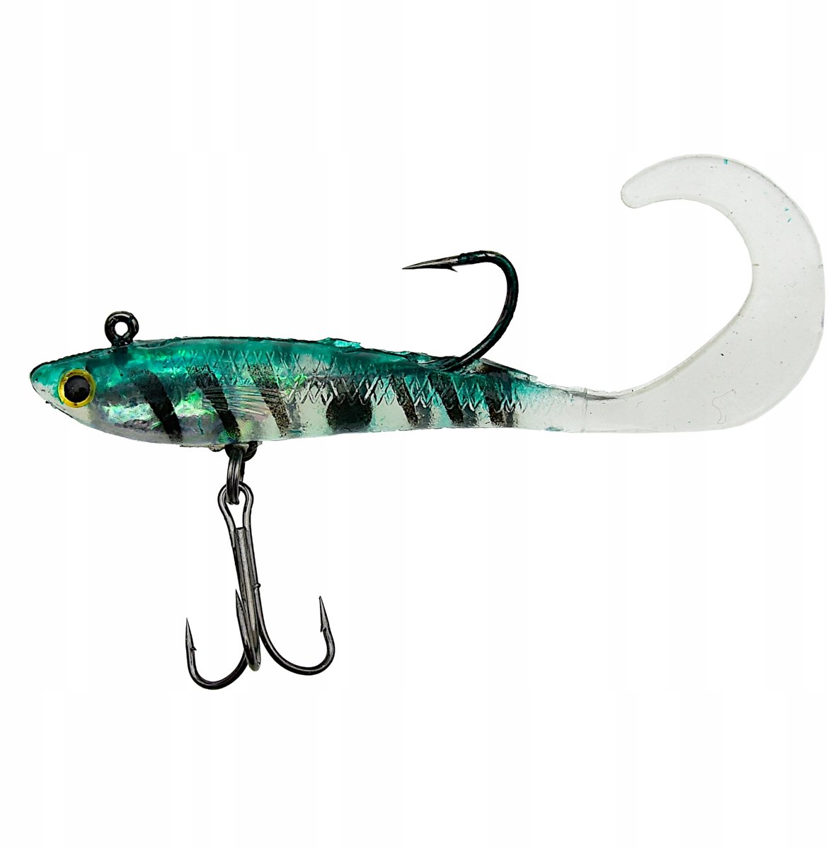 Twister vistuig met jigkop en bagger - 8 cm, 7 g