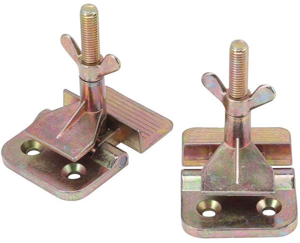 Dailygoods- Scharnier Klemmen Set van 2 - Hoogwaardige Bevestiging - Metalen Constructie - Roestbestendig - Eenvoudig te Bevestigen - Voor het Fixeren van Schermen - Klem