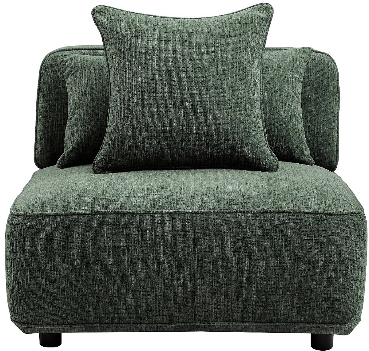 Vente-unique Fauteuil in groene chenillestof LELACO