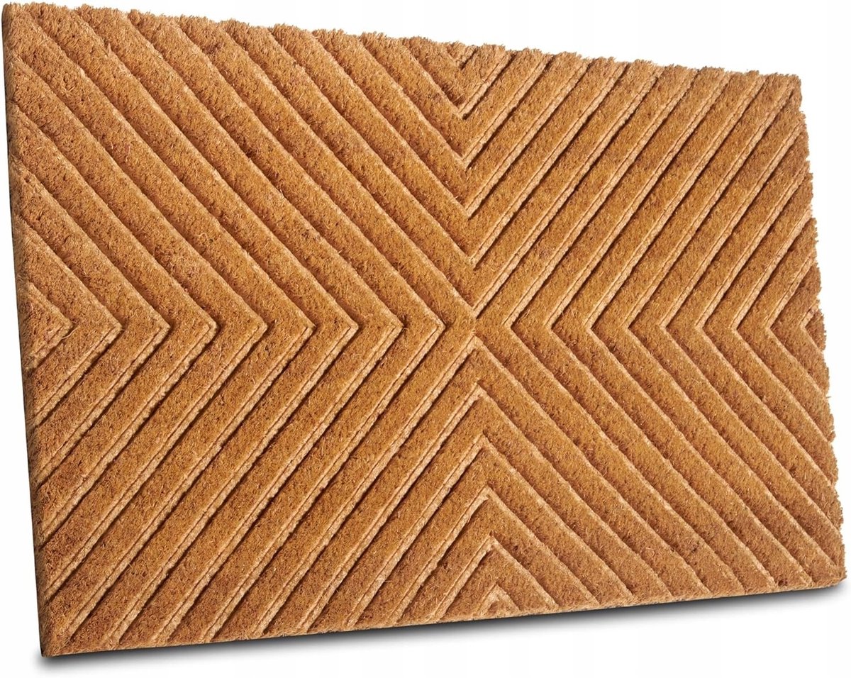 Kokosmat Deurmat 45x75cm geometrisch 3D ontwerp antislip