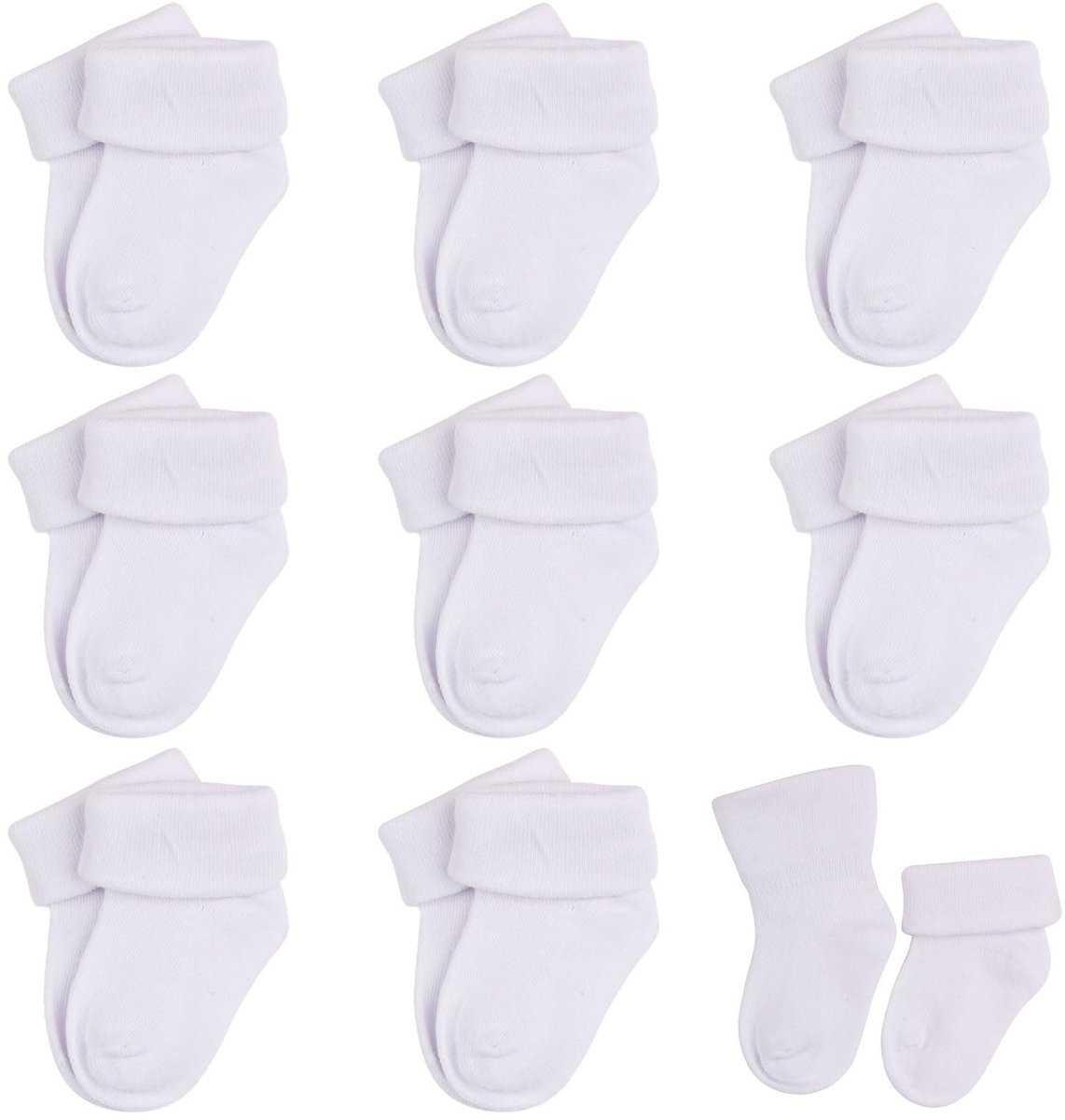 Dailygoods- Babysokken 8 Stuks - Sokken voor Baby's 0-6 Maanden - Peuter Sokken - Sportsokken - Zomersokken - Gemiddelde Snit - Peutersokken
