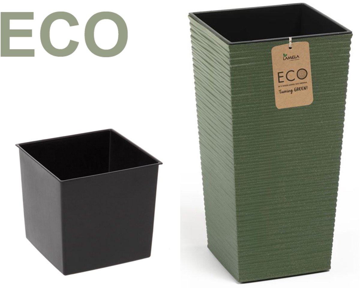 Lamela Finezja ECO Dłuto Pot 30x30x57cm Groen met Inzetstuk