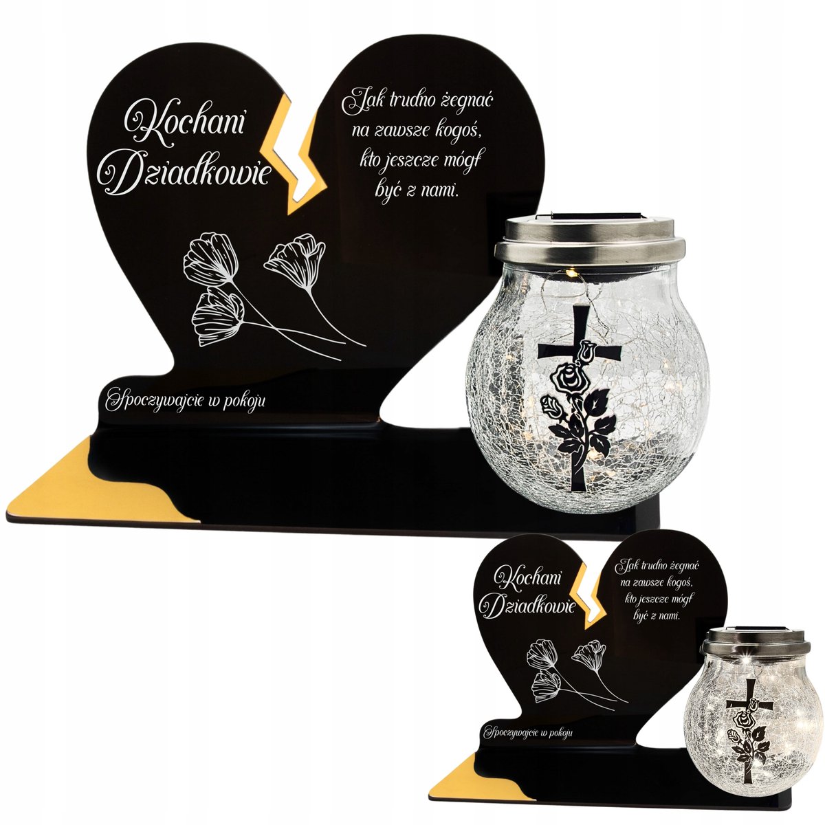 Zonne-graflicht Hart met LED - Elegante Herdenkingslamp voor Begraafplaats