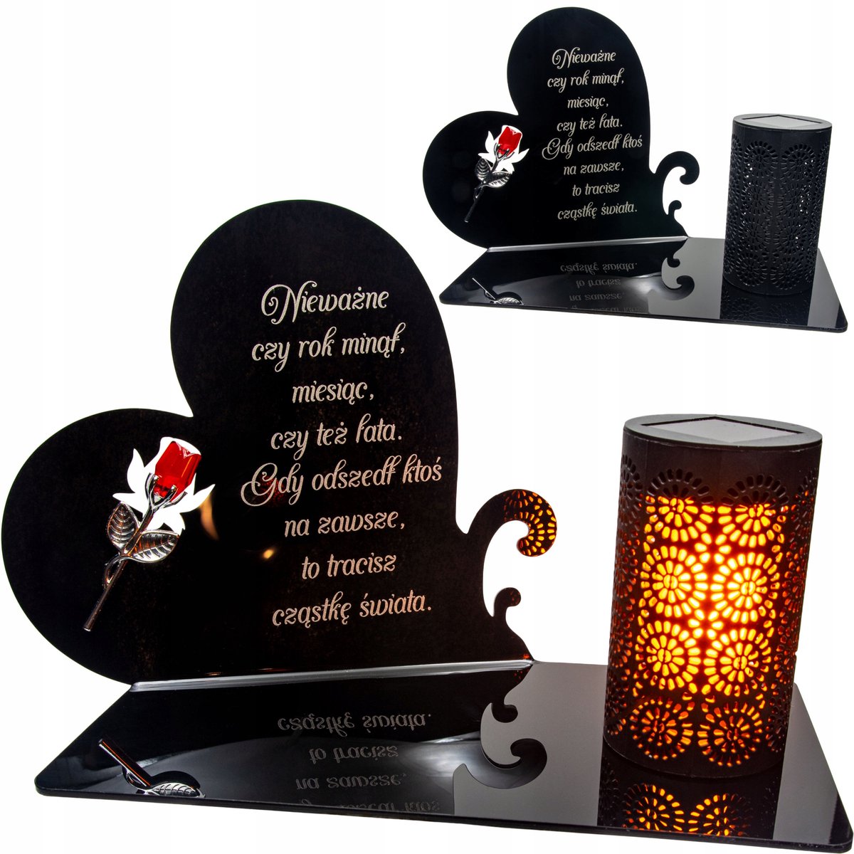 Zonne-lantaarn Grafsteen Decoratie LED - Herdenking en Sfeer