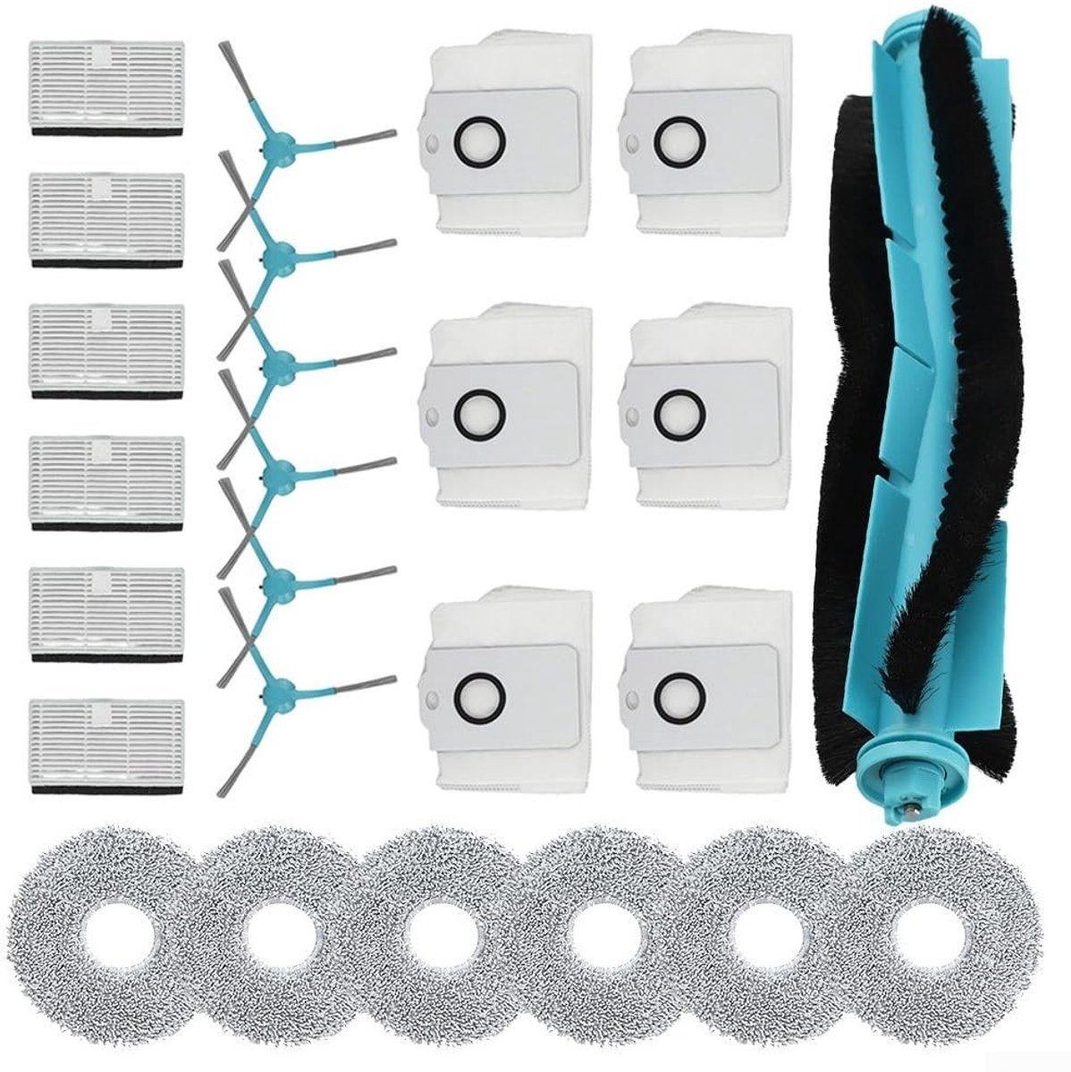 Dailygoods- Stofzuiger Vervangingskit Efficiënte reiniging - Hoofdborstel - Zijborstel - Filter - Mopdoek - Verbeterde luchtkwaliteit - Stofzuigeraccessoires