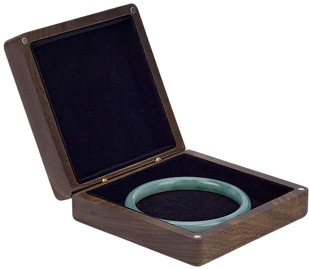 ZEYNOMAX- Sieradenbox Houten - Juwelenkistje - Juwerendoosje - Opbergdoos - Verstelbaar - 10.2x10.3x3.8cm - Zachte binnenkant - Juwelendoos