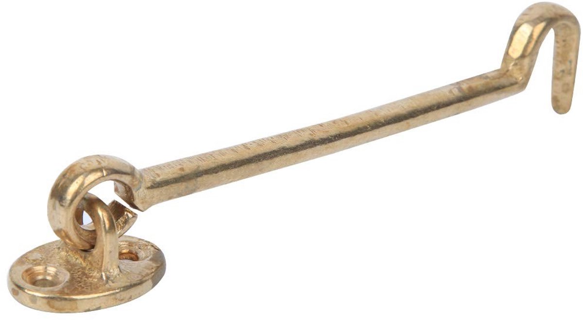 ZEYNOMAX- Veiligheidsraamhaak Antiek - Roestvrij/Messing - Duurzaam - Eenvoudige Installatie - Hoogwaardige Kwaliteit - Afmetingen 17 x 3,1 cm - Raamsluiting