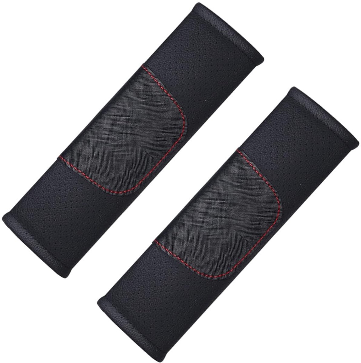 JHUBERS- Gordelpads 2 Stuks - Afneembare Schouderbeschermer - Ademend Leer - Zacht en Slijtvast - Universele Toepassing - 21,5 x 6,5 cm - Schouderkussens