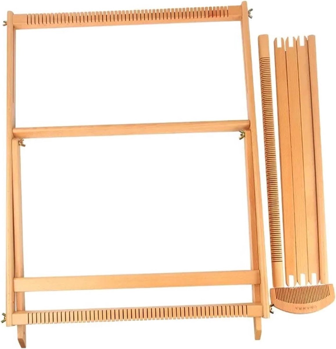 Hout Weefgetouw - Handwerk Frame - Textiel Ontwerpen - Met Stabiele Standaard - 60 x 54 cm - Houtkleur
