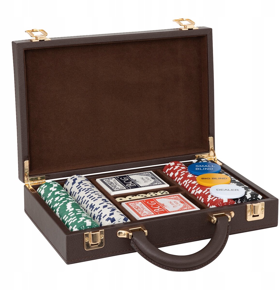 Professionele Poker Set met Koffer - 200 Chips, Kaarten & Dobbelstenen