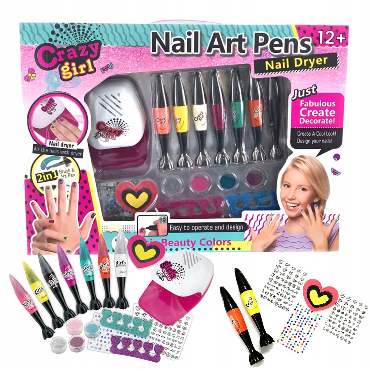 Kindermanicure Set met UV Lamp en 18 Delen