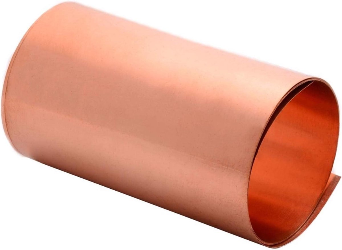 Metaalplaat Koper - Pure Cu Folie - Elektrische Reparaties - Hoge Zuiverheid - 0.2mm x 1000mm - Koperkleurig